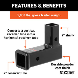 Curt Vertical Receiver Adapter (2in Shank 5000lbs)