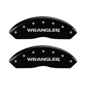 MGP Front set 2 Caliper Covers Engraved Front WRANGLER Black finish silver ch