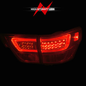 ANZO 11-13 Jeep Grand Cherokee LED Taillights w/ Lightbar Chrome Housing Red/Clear Lens 4pcs