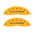 MGP Front set 2 Caliper Covers Engraved Front Silverado Yellow finish black ch
