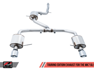 AWE Tuning 18-21 Volkswagen Jetta GLI Mk7 Touring Exhaust - Chrome Silver Tips (Fits High-Flow DP)