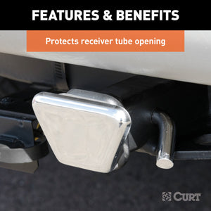 Curt 1-1/4in Chrome Steel Hitch Tube Cover (Packaged)