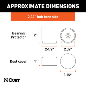 Curt 2.32in Bearing Protectors & Covers (2-Pack)