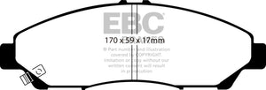 EBC 2016+ Honda Pilot 3.5L Ultimax2 Front Brake Pads