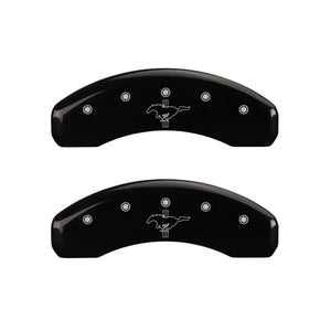 MGP 4 Caliper Covers Engraved Front 2015/Mustang Engraved Rear 2015/Bar & Pony Black finish slvr ch