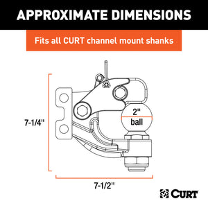 Curt Replacement Channel Mount Ball & Pintle Combination (2in Ball 10000lbs)