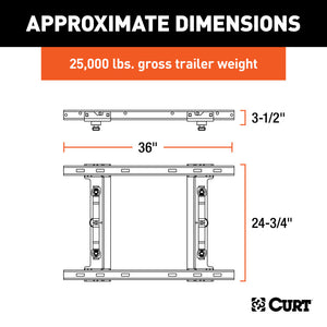 Curt OEM Puck System 5th Wheel Adapter w/ Standard Rails for GM