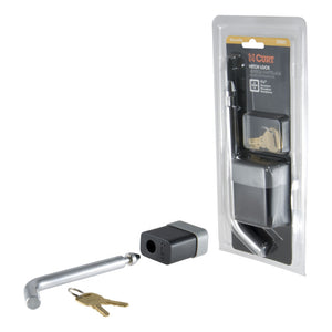 Curt 1/2in Hitch Lock (1-1/4in Receiver Deadbolt Chrome)