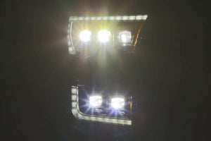 AlphaRex 17-20 Ford Raptor NOVA LED Proj Headlights Plank Style Alpha Black w/Activ Light/Seq Signal