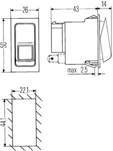 Hella Switch On/On/Off Momentary W Loc Light