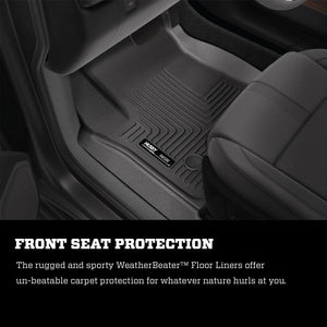 Husky Liners 19-23 GMC Sierra 1500 Double Cab Weatherbeater Black Front & 2nd Seat Floor Liners