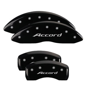 MGP 4 Caliper Covers Engraved Front Accord Engraved Rear Accord Black finish silver ch