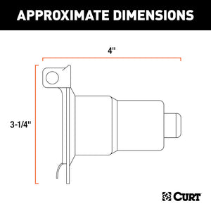 Curt 7-Way RV Blade Connector Socket (Vehicle Side Diecast Metal)