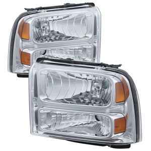 Xtune Ford F250/350/450 Super Duty 05-07 Crystal Headlights Chrome HD-JH-FS05-AM-C