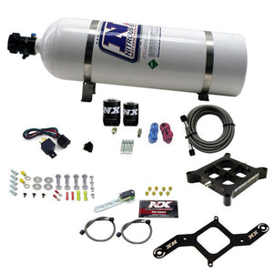 Nitrous Express 4150 Single Entry Crossbar Plate RNC Nitrous Kit (250-750HP) w/15lb Bottle