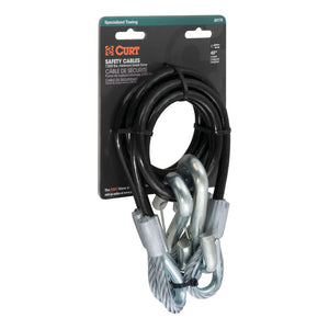 Curt 44in Safety Cables w/2 Snap Hooks (7500lbs Vinyl-Coated 2-Pack)