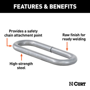 Curt Raw Steel Weld-On Safety Chain Loop (10000lbs Capacity)