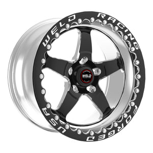 Weld S71 15x10.33 / 5x4.5 BP / 7.5in. BS Black Wheel (Medium Pad) - Black Single Beadlock MT