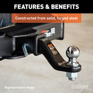 Curt Loaded Forged Ball Mount w/2-5/16in Ball (2in Shank 15000lbs 4in Drop)