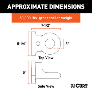 Curt SecureLatch Flush-Mount Lunette Ring (60000lbs 2-1/2in I.D.)