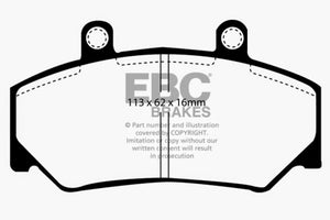 EBC 85-93 Volvo 740 2.1 (Bendix) Yellowstuff Front Brake Pads