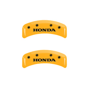 MGP 4 Caliper Covers Engraved Front & Rear Honda Yellow finish black ch