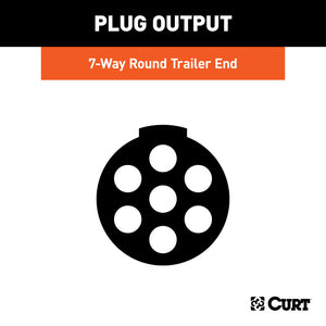 Curt 7-Way Round Connector Plug w/Spring (Trailer Side Packaged)