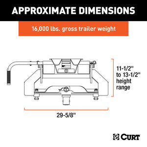 Curt E16 5th Wheel Hitch w/Nissan Titan XD Puck System Legs