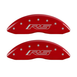 MGP 4 Caliper Covers Engraved Front & Rear Gen 5/RS Red finish silver ch