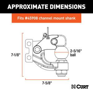 Curt Replacement Channel Mount Ball & Pintle Combination (2-5/16in Ball 20000lbs)