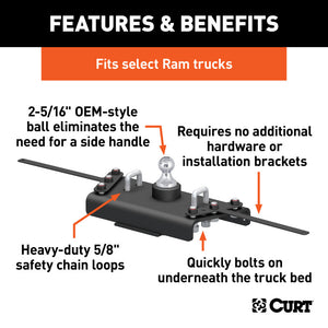 Curt 13-17 Ram 3500 OEM-Style Gooseneck Hitch