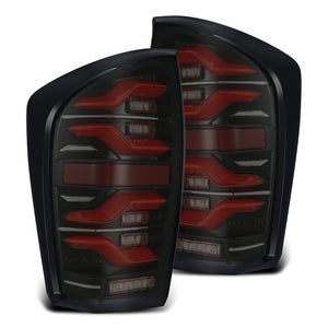 AlphaRex 16-21 Toyota Tacoma LUXX LED Taillights Blk/Red w/Activ Light/Seq Signal