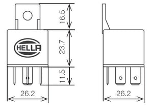 Hella Relay Mini Iso 5 Pole 12V Spdt Bkt