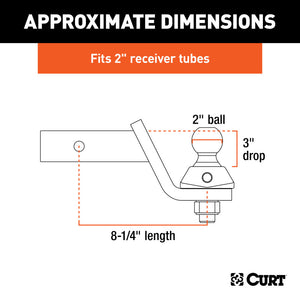 Curt RockerBall 3in Drop Cushion Hitch Trailer Ball