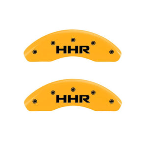 MGP 2 Caliper Covers Engraved Front & Rear HHR Yellow Finish Black Char 2010 Chevy HHR