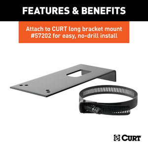 Curt Connector Mounting Bracket for 7-Way RV Blade (Black)