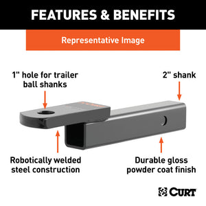 Curt Class 3 Ball Mount (2in Shank 7500lbs 2in Drop 8-1/4in Long)