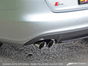 AWE Tuning Audi B8 / B8.5 S4 3.0T Touring Edition Exhaust - Chrome Silver Tips (90mm)