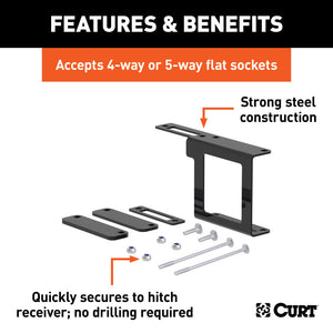 Curt Easy-Mount Brackets for 4 or 5-Way Flat (2in Receiver 10-Pack)