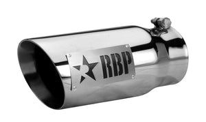 RBP RX-1 Polished Dual-Badged Exhaust Tip Inlet 4in. / Outlet 5in. / Length 12in. - Stainless Steel