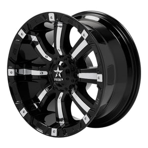 RBP 94R 20x10 8x165.1 BP / 6 BS 10mm Offset 121.3mm CB (Hub Centric) Black w/Chrome Inserts Wheel