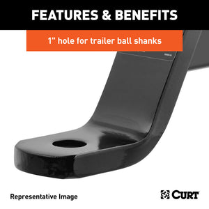 Curt Dual-Length Ball Mount (2in Shank 7500lbs 4in Drop 8-1/8in or 11-1/8in Long)