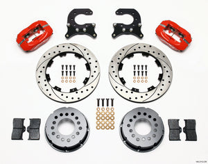 Wilwood Forged Dynalite P/S Rear Kit Drilled Red Chev 12 Bolt w C-Clips