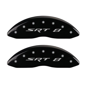 MGP 4 Caliper Covers Engraved Front & Rear SRT8 Black finish silver ch