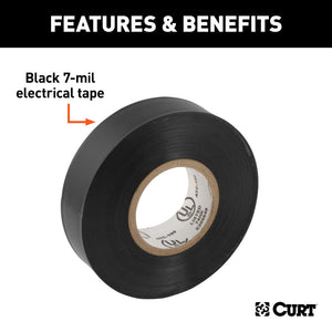 Curt 3/4in Electrical Tape (60ft Rolls 10-Pack)