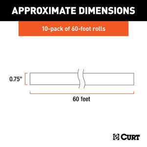 Curt 3/4in Electrical Tape (60ft Rolls 10-Pack)