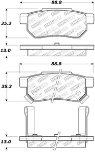 StopTech 90-01 Acura Integra Street Select Brake Pads - Rear