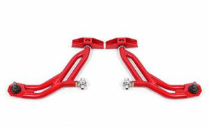 BMR 10-14 Ford Mustang Adj. Lower A-Arms w/ Delrin/Rod End / 19mm Tall Ball Joint - Red