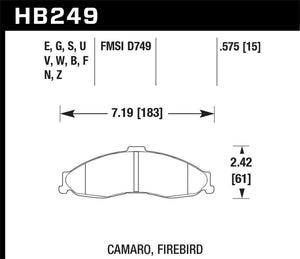 Hawk 98-02 Chevy Camaro / 98-02 Pontiac Firebird Race DTC-30 Front Brake Pads