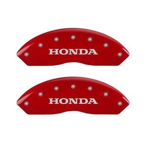 MGP 4 Caliper Covers Engraved Front & Rear Honda Red finish silver ch